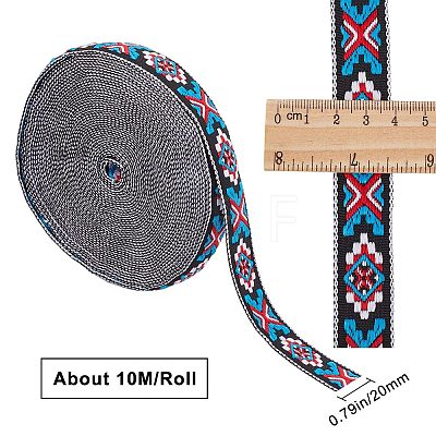 Gorgecraft Ethnic Style Jacquard Polyester Ribbons SRIB-GF0001-14-1
