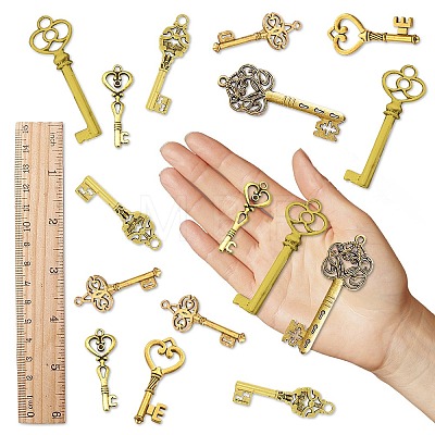 SUNNYCLUE Skeleton Key Charm DIY Jewelry Making Kit for Crafts Gifts DIY-SC0017-36-1