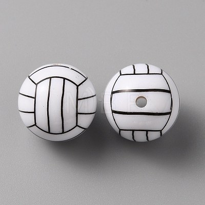 Sport Theme Opaque Resin Beads X1-RESI-TAC0016-02-1