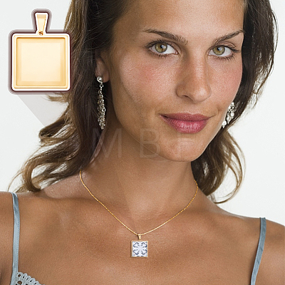 DIY Blank Square Pendant Making Kit DIY-UN0005-45-1