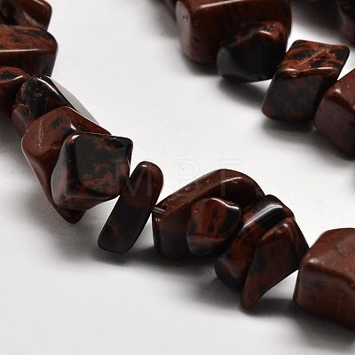 Chip Natural Mahogany Obsidian Beads Strands G-N0134-25-1