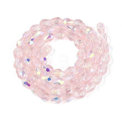 Transparent Electroplate Glass Beads Strands LS-EGLA-N023-6x8mm-A03-1