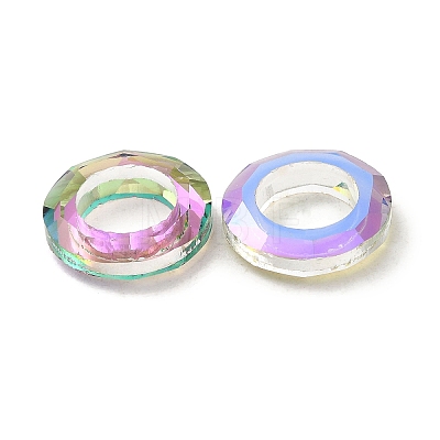 Electroplate Transparent Glass Linking Rings GLAA-F126-01C-1