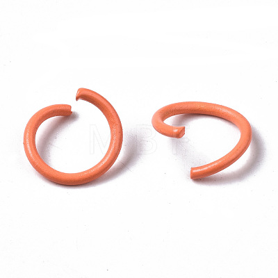 Spray Painted Iron Open Jump Rings IFIN-T017-04A-1