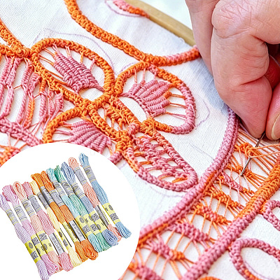 12Skeins 12 Colors Cotton Embroidery Floss OCOR-CY0004-93-1