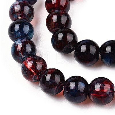 Baking Painted Glass Beads Strands DGLA-Q023-6mm-DB70-1