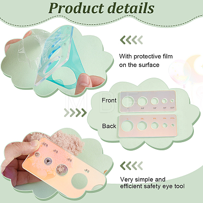 Acrylic Measuring Tool for Doll Craft Eyes TOOL-WH0155-110A-01-1