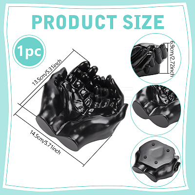 Resin Hand Shaped Decorative Jewelry Trays ODIS-WH0108-100B-1