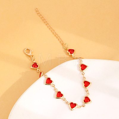 Brass Heart Link Bracelets WH-WGA7DD3-01-1