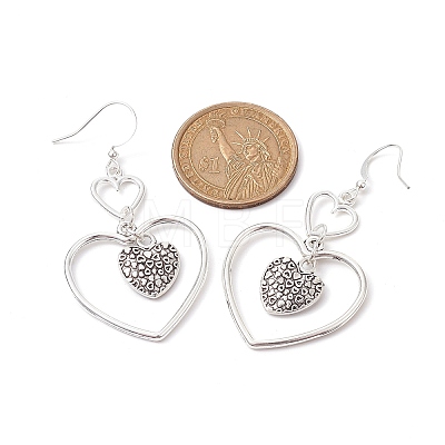 Heart Alloy Dangle Earrings EJEW-JE05534-03-1