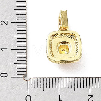 Rack Plating Brass Micro Pave Cubic Zirconia Pendants KK-P247-03G-1
