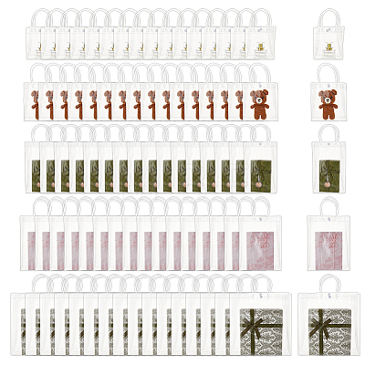 100Pcs 5 Styles PVC Gift Tote Bags ABAG-WA0001-33-1