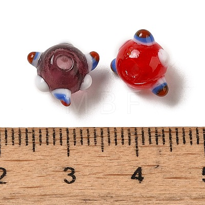 Handmade Pumpkin Spot Lampwork Beads LAMP-P064-02A-1