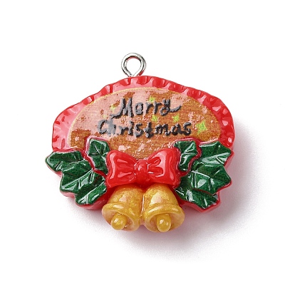 Christmas Opaque Resin Pendants RESI-A049-05K-1