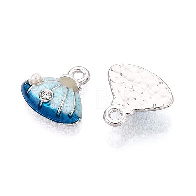 Rack Plating Alloy Rhinestone Enamel Charms ENAM-N065-01P-1