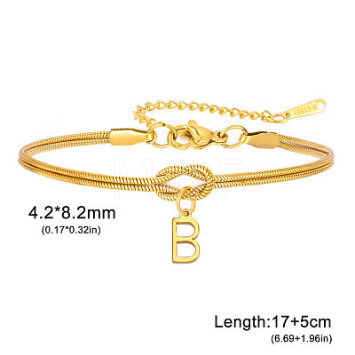 304 Stainless Steel Initial Charm Bracelets FS-WGD8E41-10-1
