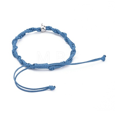 Unisex Adjustable Korean Waxed Polyester Cord Braided Bead Bracelets BJEW-JB04669-04-1