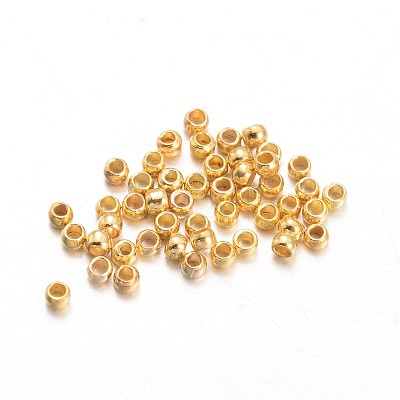 Rondelle Brass Crimp Beads KK-L134-33G-01-1