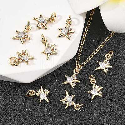 SHEGRACE Brass Micro Pave Clear Cubic Zirconia Charms XGRQ2O969-419G-1
