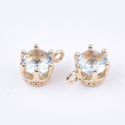Transparent Glass Charms GLAA-T007-17F-1