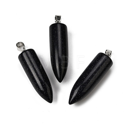 Synthetic Blue Goldstone Pointed Pendants G-F820-12D-1