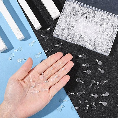 500Pcs Plastic Glue-on Flat Pad Bails KY-YW0002-14-1