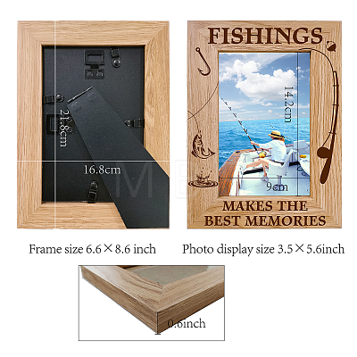 Natural Wood Photo Frames AJEW-WH0292-018-1