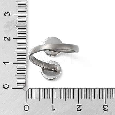 304 Stainless Steel Open Cuff Ring Findings STAS-E124-05A-P-1