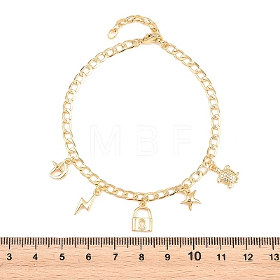 Brass Charm Bracelets BJEW-F545-01C-G-1
