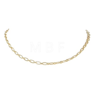 4MM Brass Textured Figaro Chain Necklaces for Women NJEW-JN06140-1