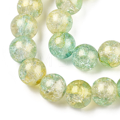 Baking Painted Crackle Glass Bead Strands X1-DGLA-R053-03F-1