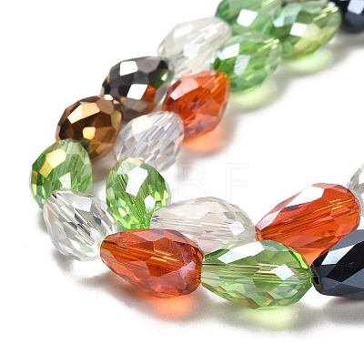 Faceted Teardrop Glass Beads Strands GS053-AB-1