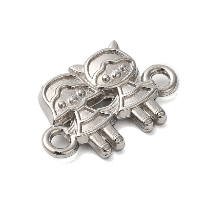 Non-Tarnish 304 Stainless Steel Girls Connector Charms STAS-N103-37P-1