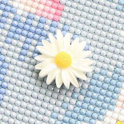 Flower Plastic Diamond Painting Magnet Cover Holder AJEW-M028-03A-1
