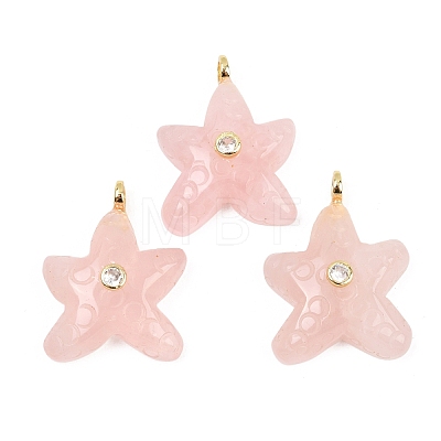 Natural Rose Quartz Pendants G-H353-01G-07-1
