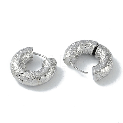 Texture Rings Brass Hoop Earrings for Women EJEW-H006-06A-P-1