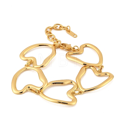 Hollow 304 Stainless Steel Link Chain Bracelets for Women BJEW-P393-02G-1