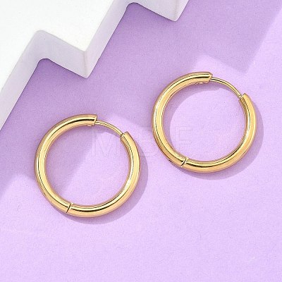 Ion Plating(IP) 304 Stainless Steel Huggie Hoop Earrings EJEW-F111B-21mm-G-1