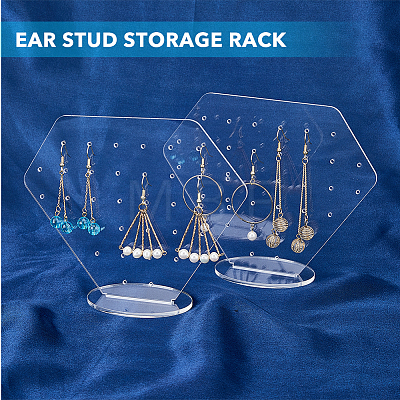 Diamond Shape Transparent Acrylic Earring Display Stands EDIS-WH0031-09B-1