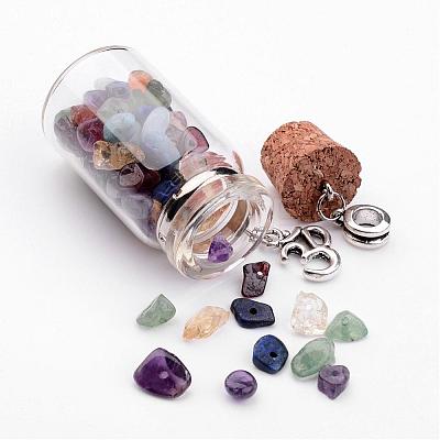 Clear Glass Bottle Gemstone Big Pendants PALLOY-JF00243-1