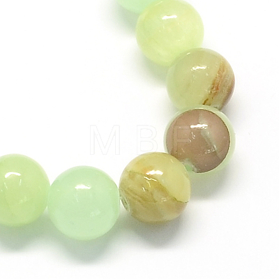 Natural Dyed Yellow Jade Gemstone Bead Strands G-R271-6mm-Y27-1