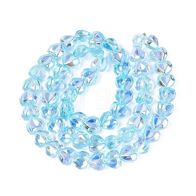 Electroplate Transparent Glass Beads Strands X-EGLA-N056-01A-04-1