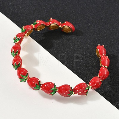 Brass Enamel Cuff Bracelets BJEW-L703-02B-G-1