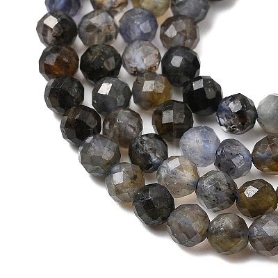 Natural Iolite Beads Strands G-G343-B01-4mm-1