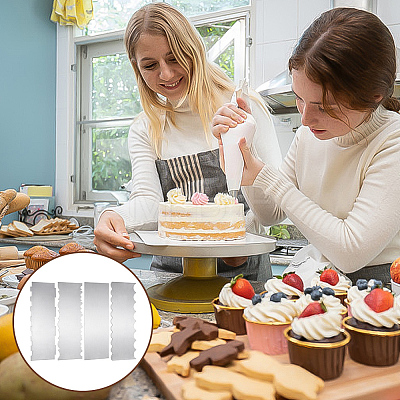 4Pcs 4 Styles Cake Cream Stainless Steel Scraper AJEW-AR0005-76-1