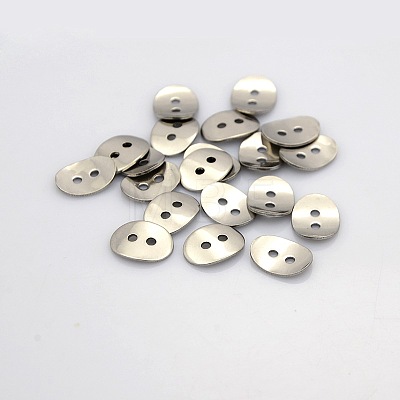 2-Hole Oval 304 Stainless Steel Buttons STAS-N026-01-1