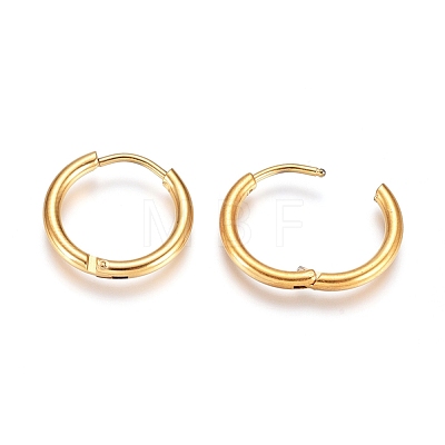 304 Stainless Steel Huggie Hoop Earrings EJEW-G272-02-12mm-G-1
