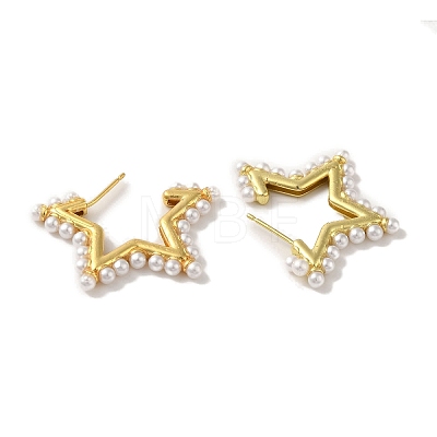 Rack Plating Brass Studs Earrings EJEW-R162-34G-1