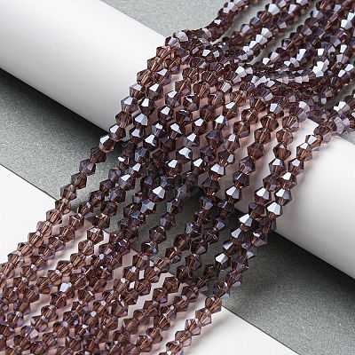 Transparent Electroplate Glass Beads Strands GLAA-F029-2mm-C05-1
