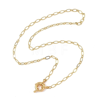 Brass Figaro Chain Necklaces with 304 Stainless Steel Spring Ring Clasps NJEW-JN06142-1